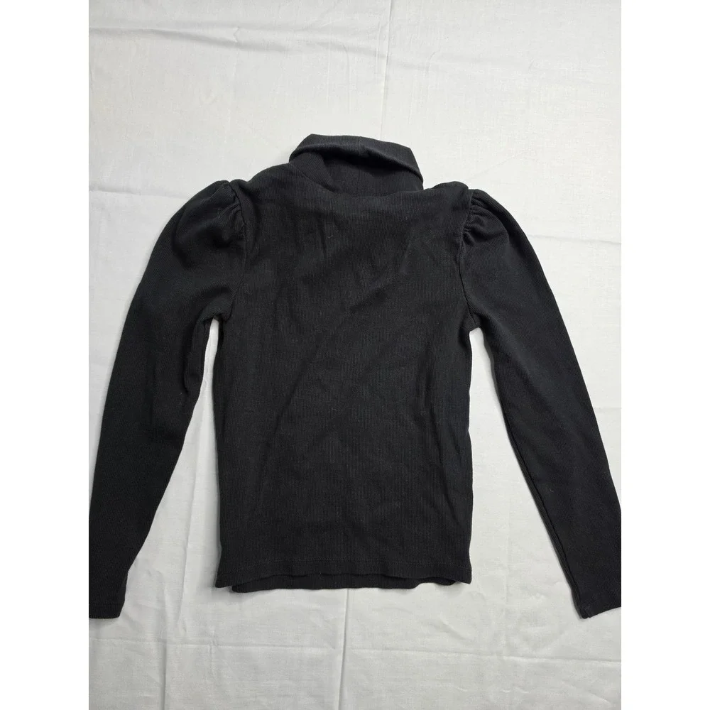 Gap Sweater Kids Medium 8-9 Black Ribbed Knitted Easy Fit Long Sleeve Turtleneck